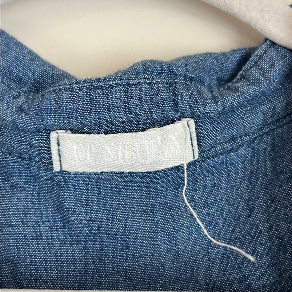 CP‎ Shades Indigo Cotton Twill Tunic Shirt Sz Medium - READ Pockets Lightweight - Picture 5 of 12